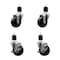 Service Caster 3.5'' Soft Rubber Wheel Swivel 1-7/8'' Expanding Stem Caster Set 2 Brakes, 4PK SCC-EX20S3514-SRS-2-TLB-2-178 - alternate 1
